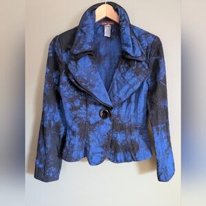 Design Today's Vintage Ruffle Collar Cropped Jacket Size Small